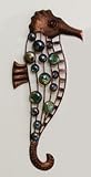 Seahorse Glass Beaded Metal Wall Décor