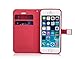 iPhone 5s case,iPhone SE case,iPhone 5 case,by Ailun,Wallet case,PU Leather case,Credit Card Holder,Flip Cover Skin[Red] with Screen Protect and styli Pen