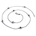 Metal Factory 925 Sterling Silver Blue CZ By The Yard Round Cut Cubic Zirconia Chain Necklace