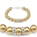 Genuine Swarovski Crystal Pearl Bracelet with Rondelle - Gold (8mm)
