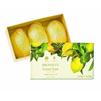 Bronnley Lemon Soaps Made with Sicilian Lemon Oil, 3 Soaps, 3.5 Oz Each