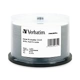 Verbatim 94755 700 MB 52x 80 Minute DataLifePlus White Inkjet and Hub Printable Recordable Disc CD-R, 50-Disc Spindle