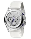 A|X Armani Exchange Women's White Leather Strap Watch AX5000