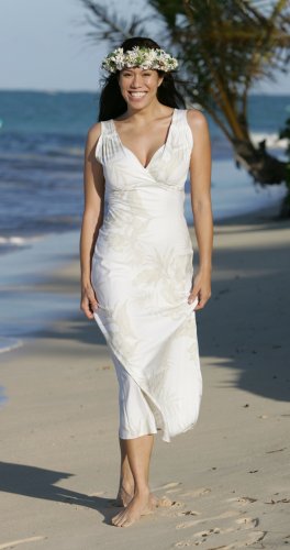 Queen Liliuokalani Hawaiian Wedding Dress -- Alii Collection Beach Wedding Dress