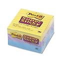 Post-it Lined Super Sticky Notes, 4 inches by 4 inches, Assorted Colors, 180-Sheet Pads in 3-Count Packages (Pack of 2)