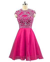 Sequined Crystal Beaded Crystals Cocktail Short Chiffon Evening Dress/Prom Dress 