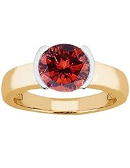 1.10 Ct Round Cognac Red SI1/SI2 Diamond 14K Yellow Gold Ring