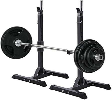 Pair of/2pcs Barbell Stand Adjustable Rack Standard Solid Steel Squat Stands Barbell Free Press Bench