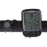 Backlight LCD Large Screen Wireless Bicycle Computer Cycling Odometer Bike Speedometer with Temperature Measurement, Water Resistant and Multifunction for Bicycle Enthusiasts