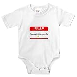 Knit Baby Infant Bodysuit Onesie - 5.5oz.100% Cotton Jersey Knit - with 3 snap bottom in White Light Pink or Baby Blue Hello my name is Poopy Stinkerpants