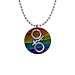 1 Inch Button Necklace of Gay Pride Rainbow Diamond Female Symbols Flag (Gay, Lesbian, Bi, Bisexual, Transexual, Transgender)