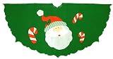 48 Santa Claus & Candy Cane Green Christmas Tree Skirt