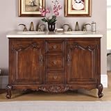 Silkroad Exclusive WF-0200-CM-UIC-52 Sonoma Double Sink Cabinet