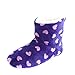 Leisureland Women's Fleece Lined Heart Design Bootie Slippers