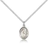 Genuine IceCarats Designer Jewelry Gift Sterling Silver St. Mary Magdalene Pendant 1/2 X 1/4 Inch With 18 Inch Sterling Silver Lite Curb Chain. Made In Usa.