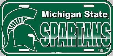 Michigan State Spartans NCAA Plastic License Plate