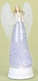 12 LED Lighted Battery Operated Christmas Angel Swirling Glitterdome Figure