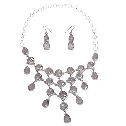 Necklaces Earrings Sterling Silver Rose Quartz Jewelry (gnklcs371)