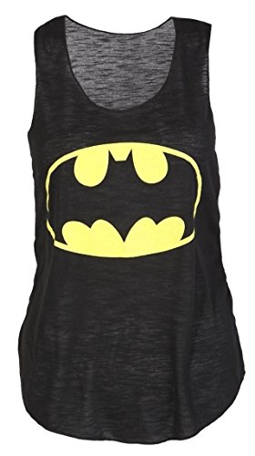 Mymixtrendz Ladies 'Dope' Geek Act Lady MTV Neon Slogan Vest Top (M/L (UK 12-14 / EU 40-42 / US 8-10), BATMAN BLACK)