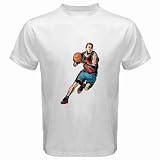 Men's Customized BASKETBALL NBA JUMP 100% Cotton White T-shirt