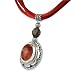 Sterling Pendant w/Sunstone on Satin Cord Necklace