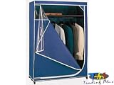 Deluxe XL Navy Blue Storage Wardrobe Closet With Metal Frame