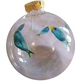 ArtisanStreet's Blue Tropical Fish Ornament. Hand Painted Glass Ball. For Christmas Tree Or Stocking Stuffer. Made To Order & Signed By Artisan.