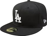 MLB Los Angeles Dodgers Black with White 59FIFTY Fitted Cap (7 1/4)