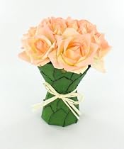 Peach Rose Color Wedding Table Centerpiece Bouquet Artifical Flower