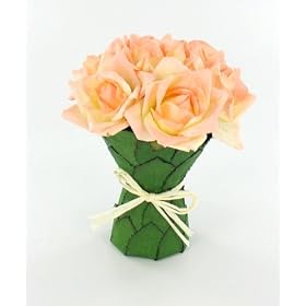 Peach Rose Color Wedding Table Centerpiece Bouquet Artifical Flower