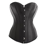 Simple classic black satin corset (A3045)