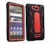 BasTexWireless Bastex 2 in 1 Hybrid Case for LG Lucid / Optimus Exceed (VS840) - Black Silicone & Red Hard Shell with Kickstand