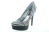 Material Girl Womens Marcel Platform Pumps in Zebra White