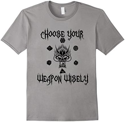 Men's Choose Your Weapon Wisely Dice T-Shirt Medium Slate