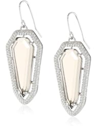 Sterling Silver Smokey Quartz and Created White Sapphire Drop Earrings