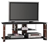 Bush Video Base - easily accommodates most 60 flat panel TVs up to 154 lbs (Rosebud Cherry / Bright Silver) (22.5H x 58W x 20D)
