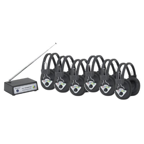 Multi Wireless Listening Center with 6 Headphones