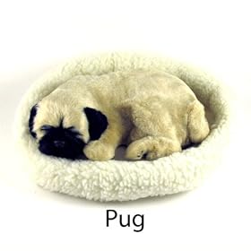Pug Puppy Dreaming - Pet Mate Nap Breathing Life Like Sleeping Dog in Bed by 