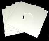 50 12 Record Jackets - Kraft White (Matte Finish) - With Hole - #12JWWHHHKR - Protect Against Dust and Wear! (LP / 33rpm / Vinyl / Album)