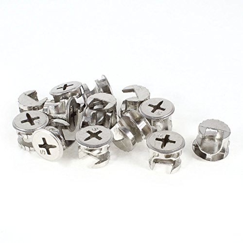 uxcell® Furniture Cam Lock Screw Fittings 13mm Diameter 15 Pcs Silver Tone