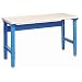 Lyon PP75618 Plastic Laminate Comfort Edge Top Pre-Engineered Assembly Work Station with Wedgewood Blue Adjustable Legs and Stringer, 72" Width x 28" Depth x 36-1/4" Height, Putty