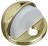 National Hardware V1936 Floor Door Stop with Rubber Bumper, Solid Brass