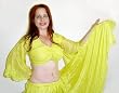 Lemon/Lime Bra Front Cotton Choli with Silk Sleeves