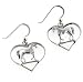 Graceful Standing Horse in Heart Sterling Silver Hook Pony Earrings