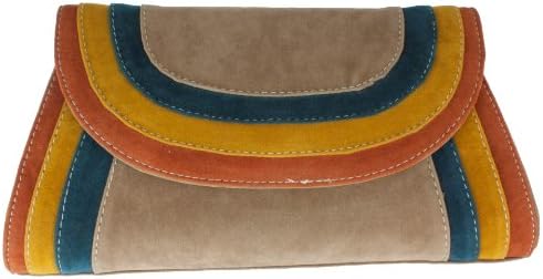 Girly Handbags Suede Leather Clutch Bag Suedette Burgundy Navy Blue Tan Black Beige Vintage - Tan Brown - W 11 ,H 6.5 ,D 2 inches