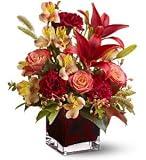 Red Lilies and Orange Alstroemeria Flowers Bouquet Teleflora's Indian Summer