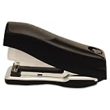 Stanley Bostitch Products - Stanley Bostitch - EZ Squeeze Flat Clinch Stapler, 20 Sheet Capacity, Black - Sold As 1 Each - Flat clinch mechanism means neater stacks of paper. - Requires 30% less force to operate. - Spring-loaded pop-out tray makes reloading quick and efficient. - Design stands vertically or sits horizontally. - Rubber grip and contoured base add comfort and portability.