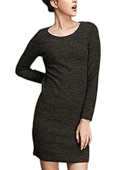 Plus Size Cotton/Leather/Polyester/Wool Long Sleeves Summer Winter  Dress