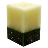 416VZcclbRL. SL160  Dual color Square Pillar Candle   Green/Ivory   4X6   C492