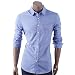 Doublju Mens Simple Line Pointed Style Shirt SKY Asian M (AJ09)